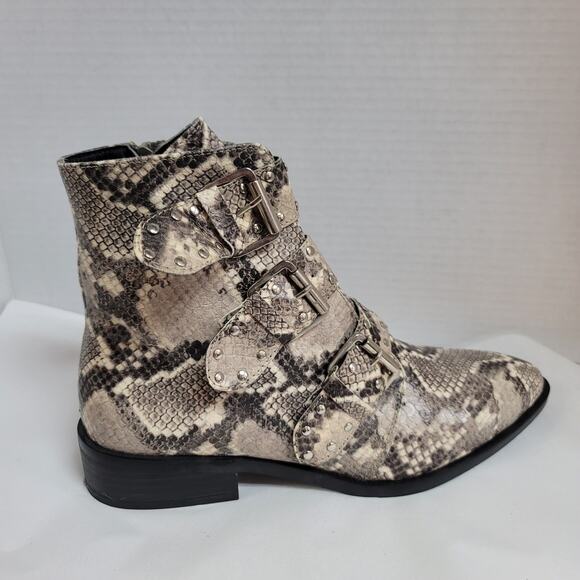 Steven Womens Harmon Ankle Bootie Side Zip Cushion Multicolor Snake Skin Size 9 - Picture 4 of 7